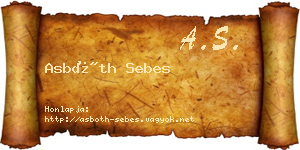 Asbóth Sebes névjegykártya